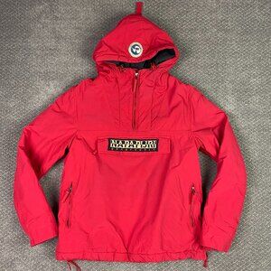 Napapijri Anorak Jacket Men's XS Red Hooded Pullover